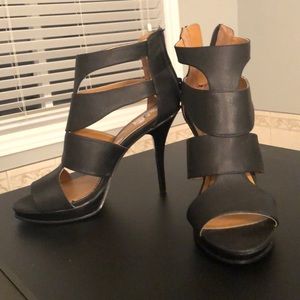 Nine West High Heel Platform Sandals (Black)